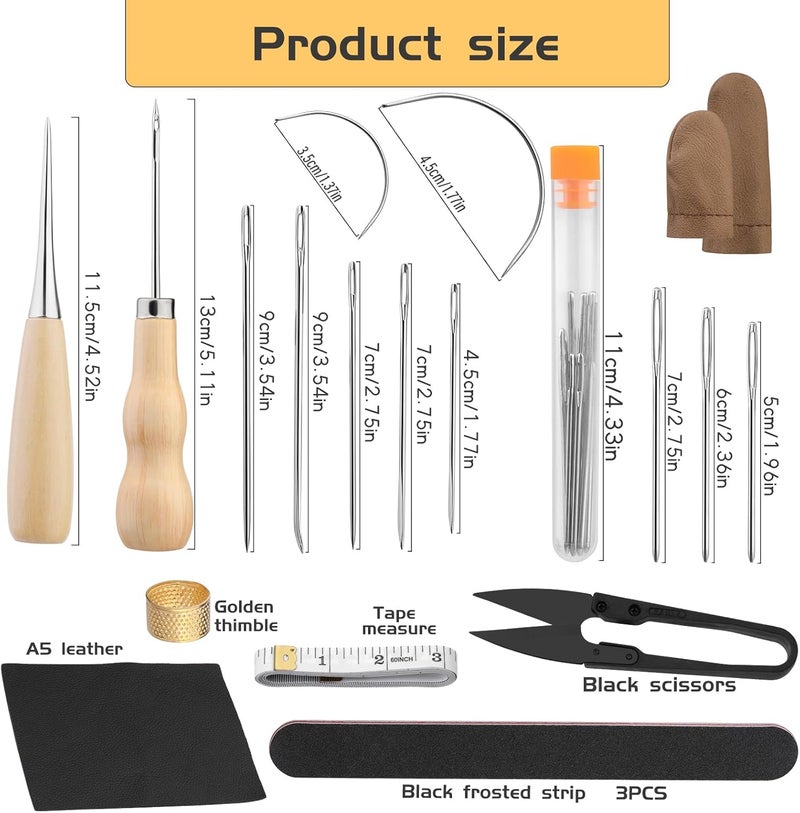 LUNARM Leather Stitching Pony - Leather Pony Clamp Table Desktop Pony Horse Clamp with Large Eye Sewing Needles Waxed Thread Sewing Thread Awls Nail Files for DIY Leather Hand Stitching - Image 2